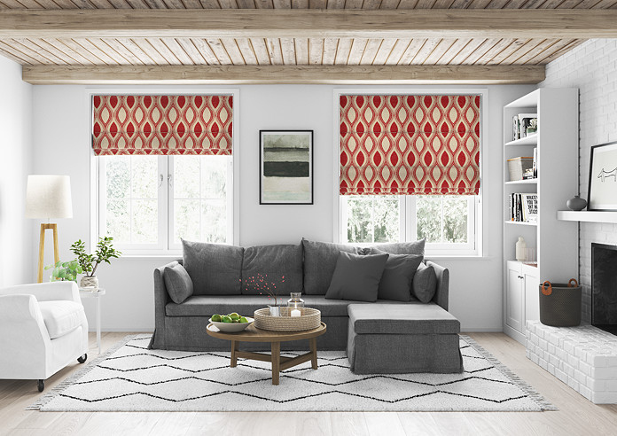 Kasian, Red - Twist&Fit Roman Blind - Image 5